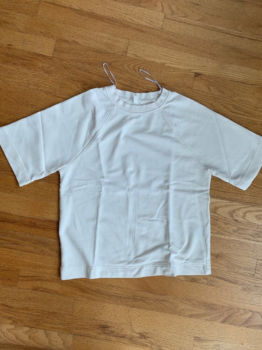 NWOT XXS 100% Cotton H&M Short Sleeve Sweater, Cream / Beige Color